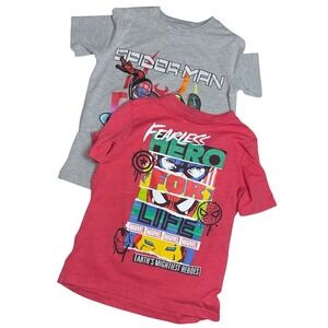 Lot of 2 Marvel Boys Play Wear T-Shirts‎ Size S (6/7) *FLAWS*